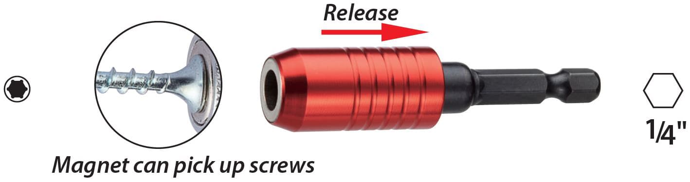 Hızlı ve Güçlü Manyetik Hızlı Bits Tutucu 1/4"X60MM — görsel 1