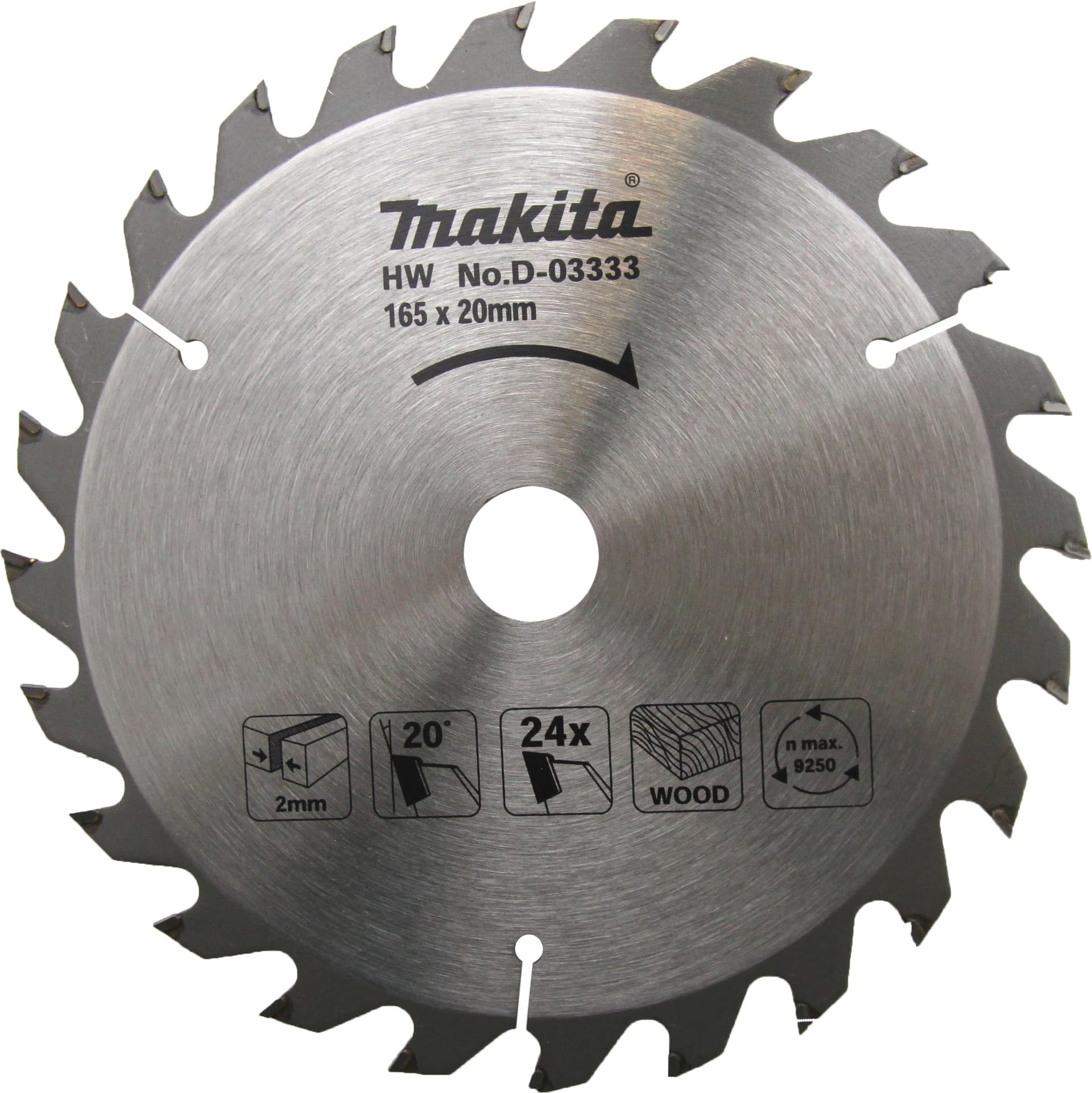 Makita D-03333 AHŞAP DAİRE TESTERE 165x24 DİŞ — görsel 1