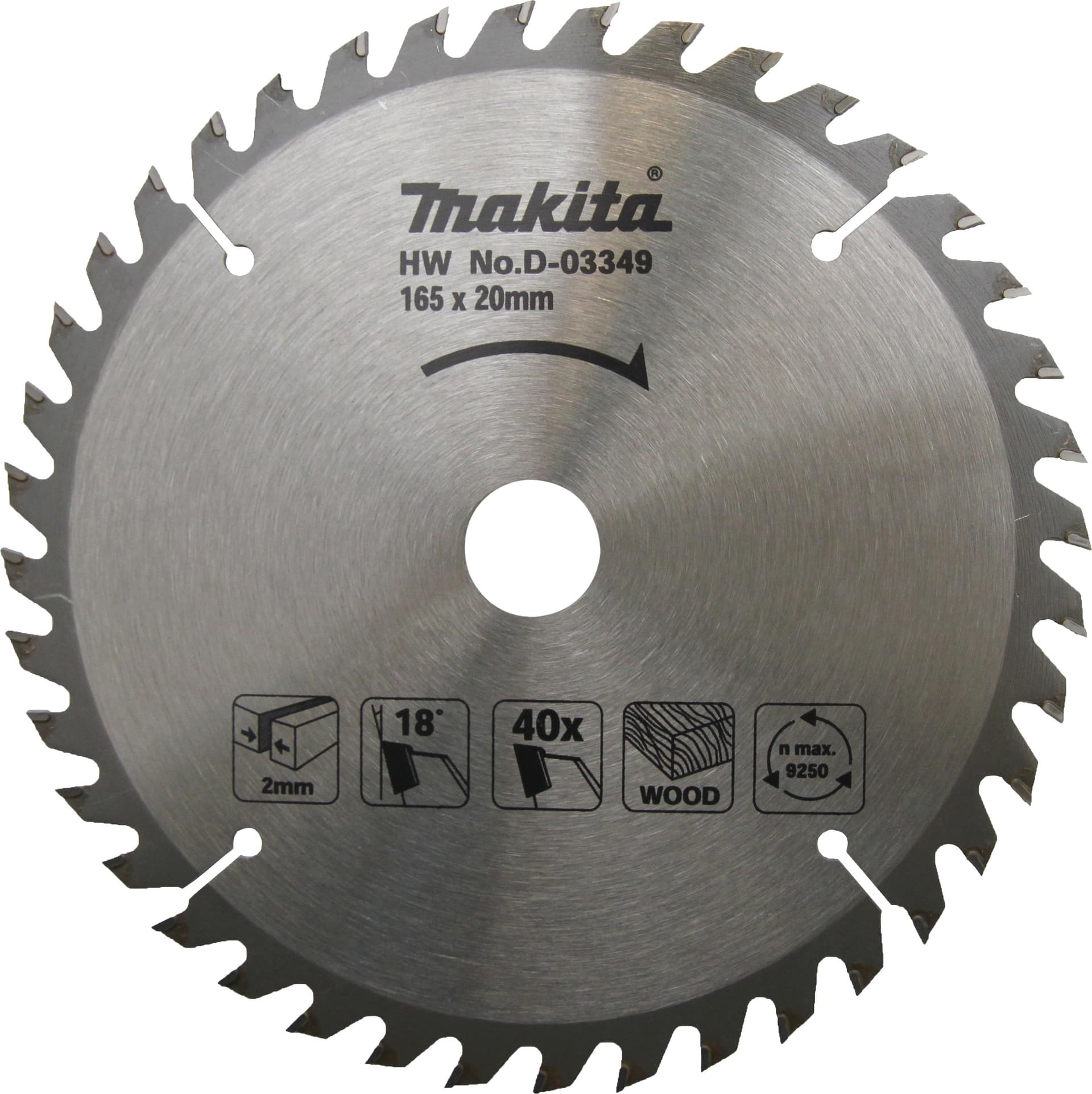 Makita D-03349 AHŞAP DAİRE TESTERE 165x40 DİŞ — görsel 1