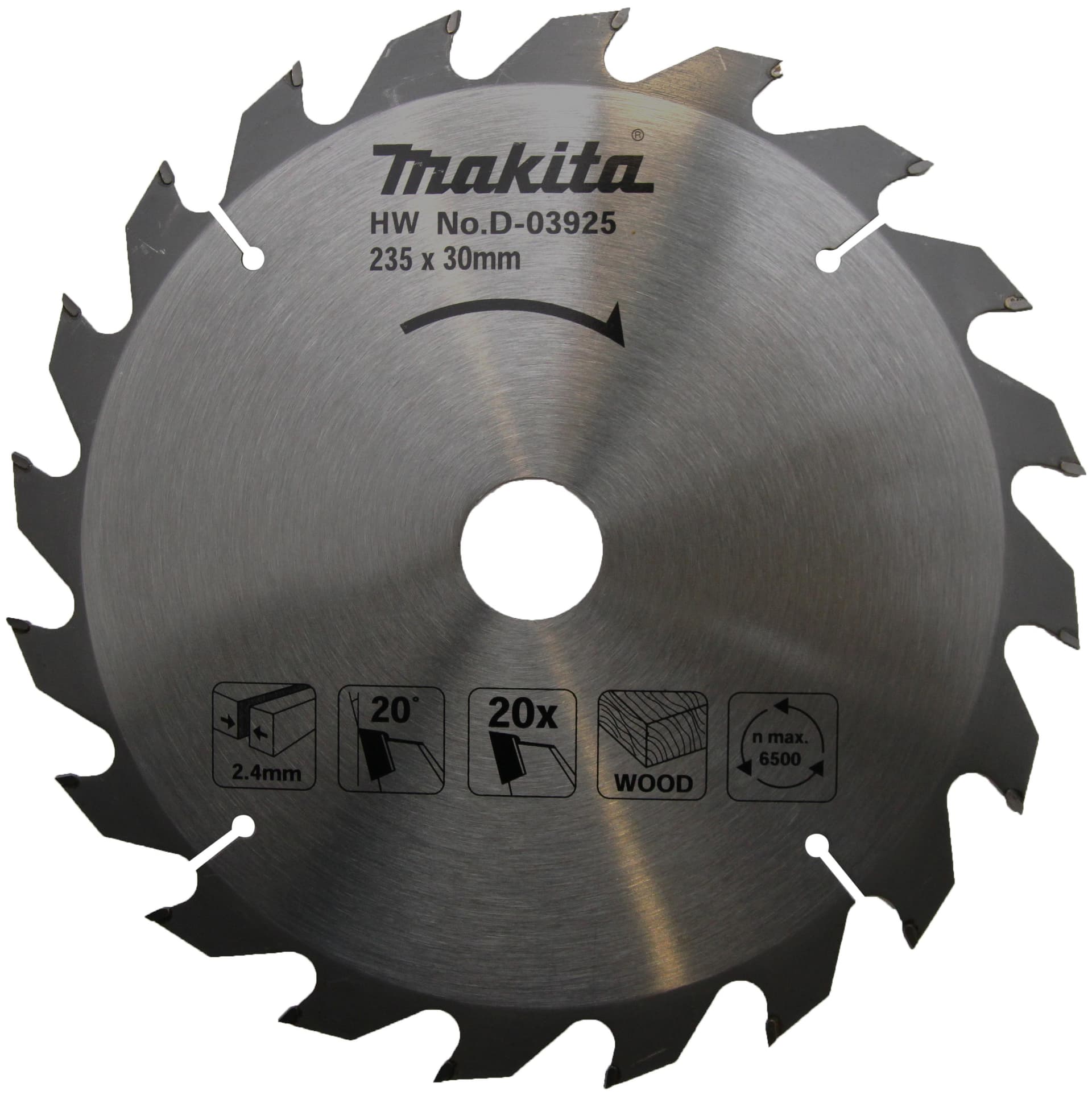 Makita D-03925 AHŞAP DAİRE TESTERE 235x20 DİŞ — görsel 1