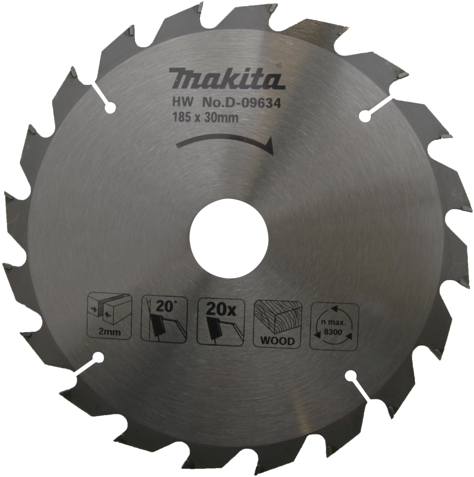 Makita D-09634 AHŞAP DAİRE TESTERE 185x20 DİŞ — görsel 1