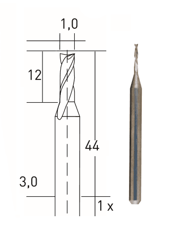Tungsten Karbürlü Matkap ve Freze Ucu 1.0 mm — görsel 1