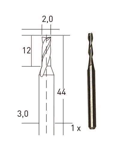 Tungsten Karbürlü Matkap Ucu 2.0 mm — görsel 1