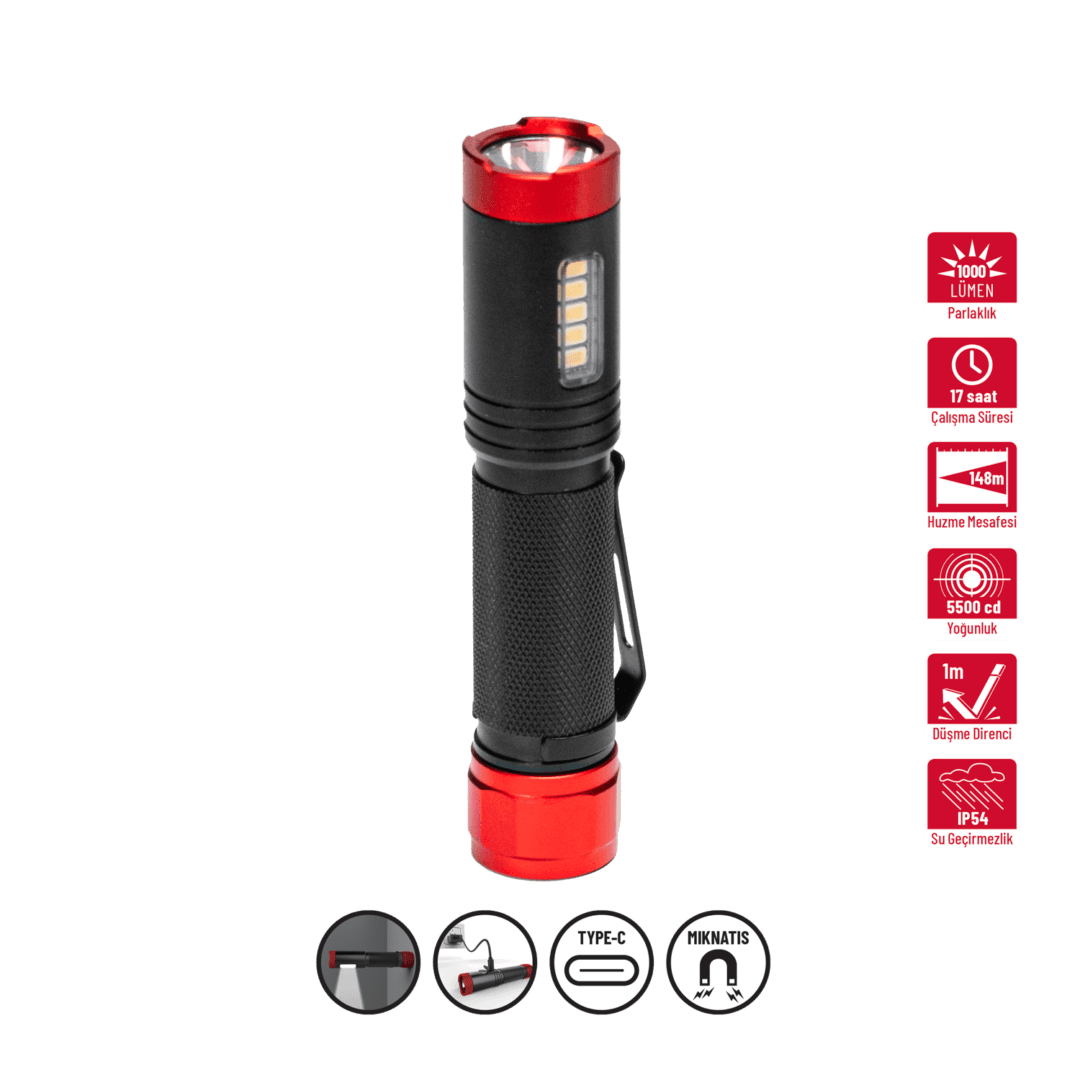 İzeltaş 1000 LM Led Flashlight