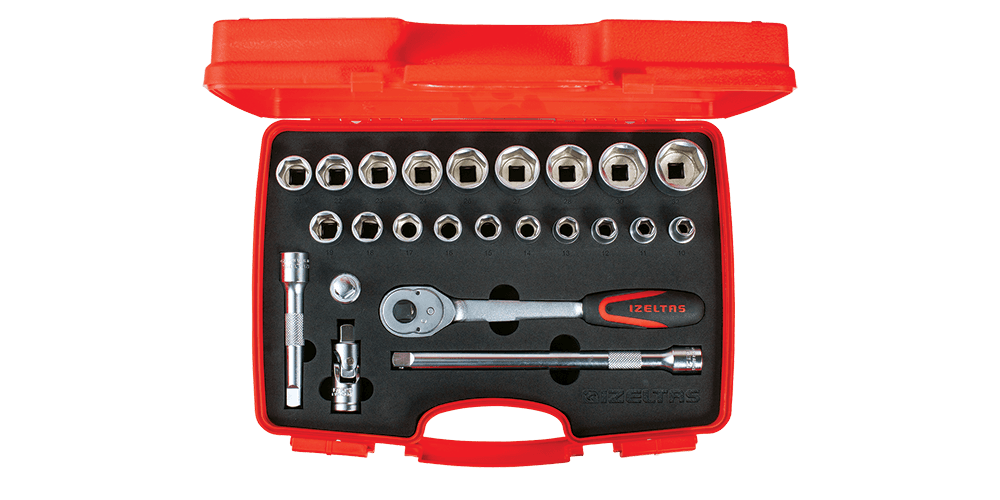 İzeltaş 1/2” Altı Köşe Lokma Anahtar Takımı (24 Parça, mm)