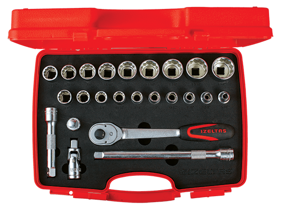 İzeltaş 1/2” Oniki Köşe Lokma Anahtar Takımı (24 Parça, mm)