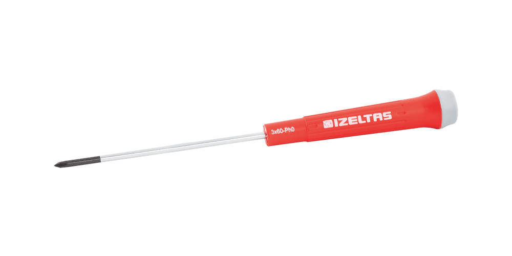 İzeltaş Elektronikçi Tip (Klemens) Yıldız Uçlu Tornavida 3×60 mm