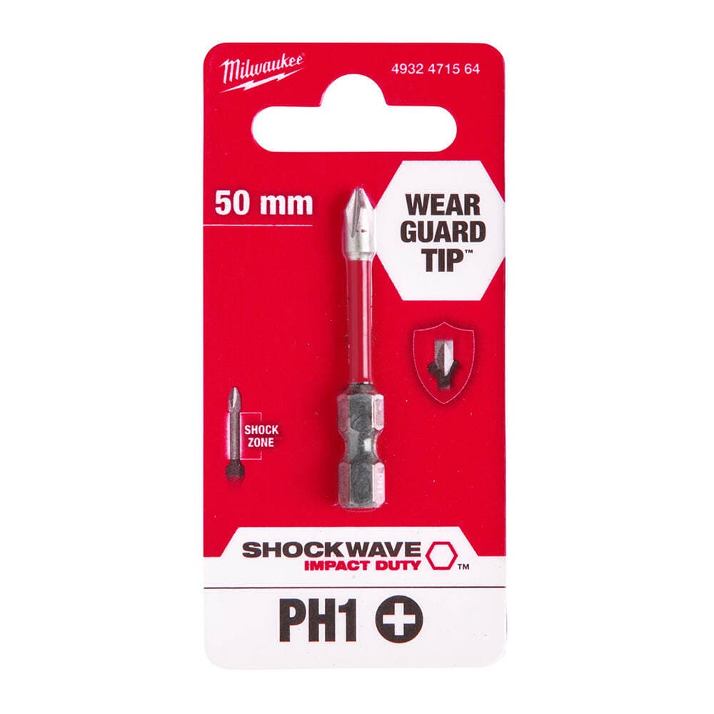 Milwaukee 50 mm PH1 Shockwave Bits Uç — görsel 1