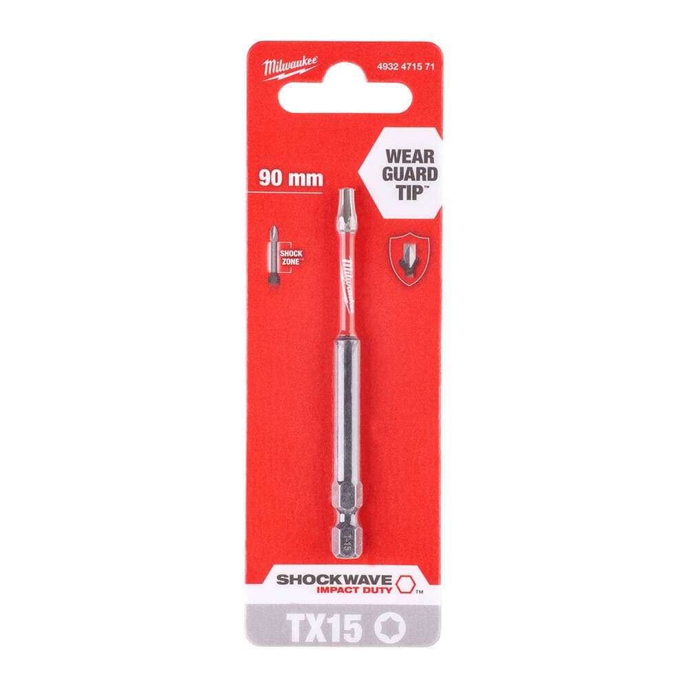 Milwaukee 90 mm TX15 Shockwave Bits Uç Tekli — görsel 1
