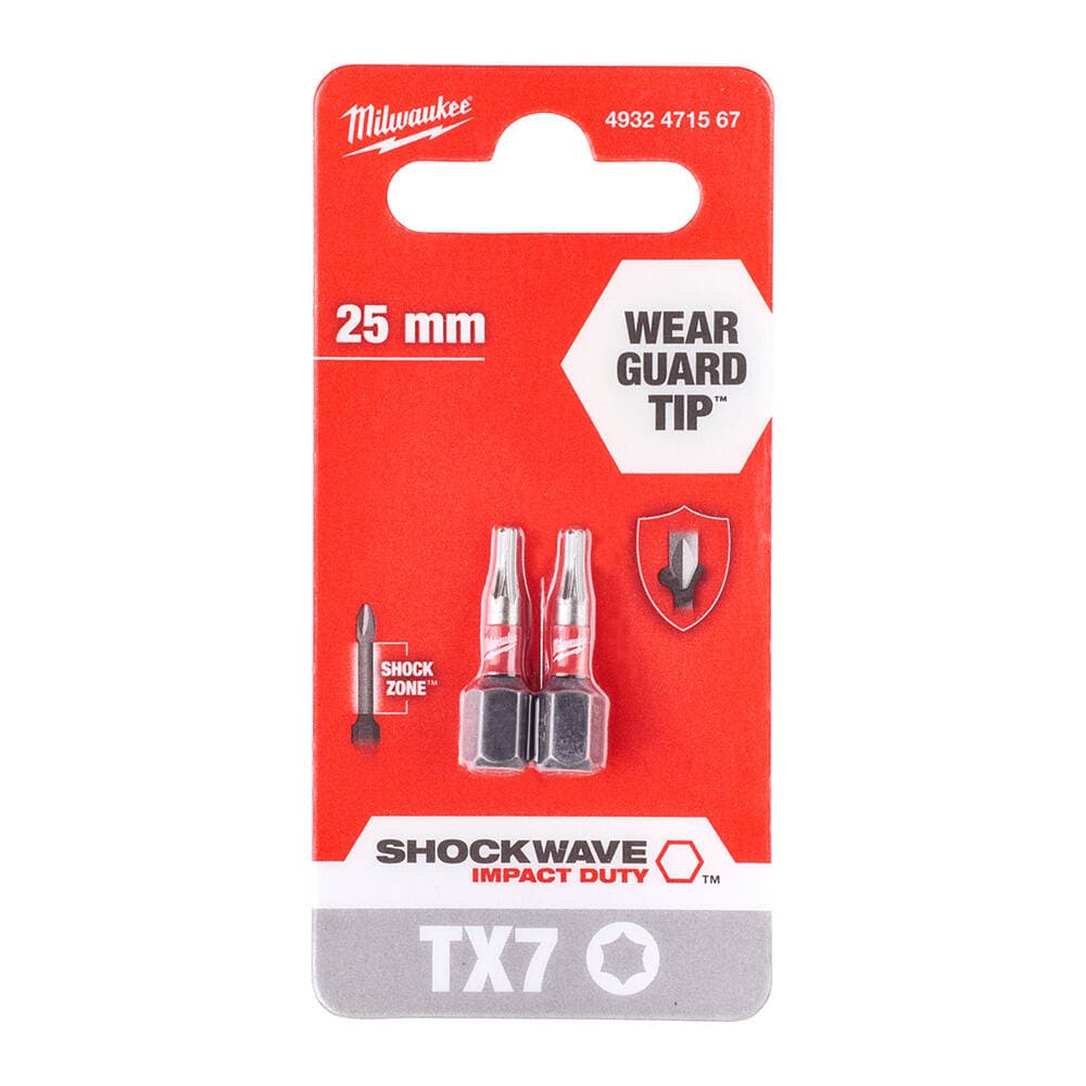 Milwaukee 25 mm TX7 Shockwave Bits Uç 2'li — görsel 1