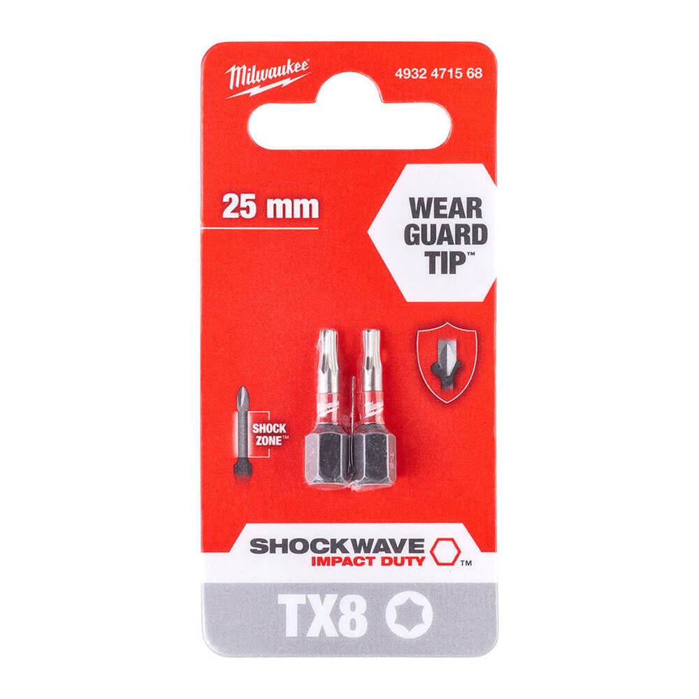 Milwaukee TX8 25 mm Shockwave Bits Uç -2'li — görsel 1