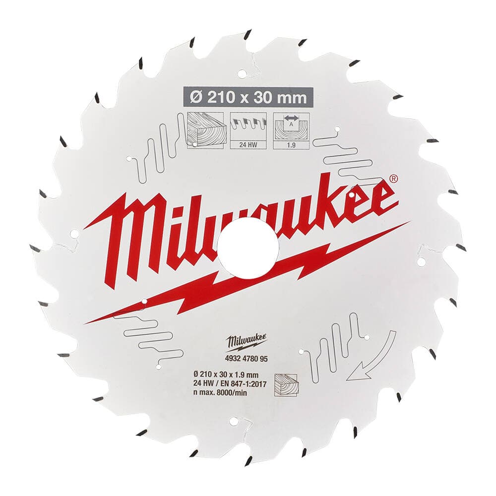 Milwaukee Daire Testere Ahşap Ts W 210X30X24T — görsel 1
