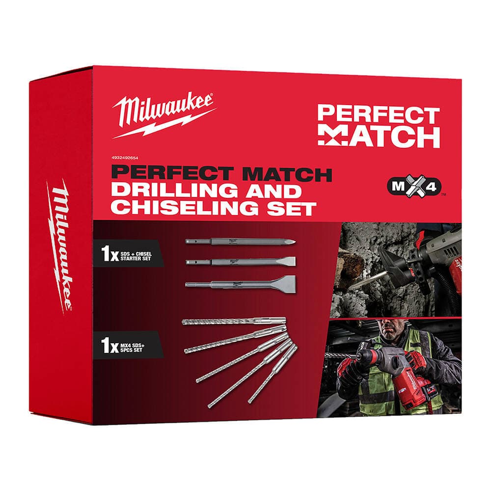 Milwaukee Perfect Match Mx4 SDS-Plus Seti — görsel 1