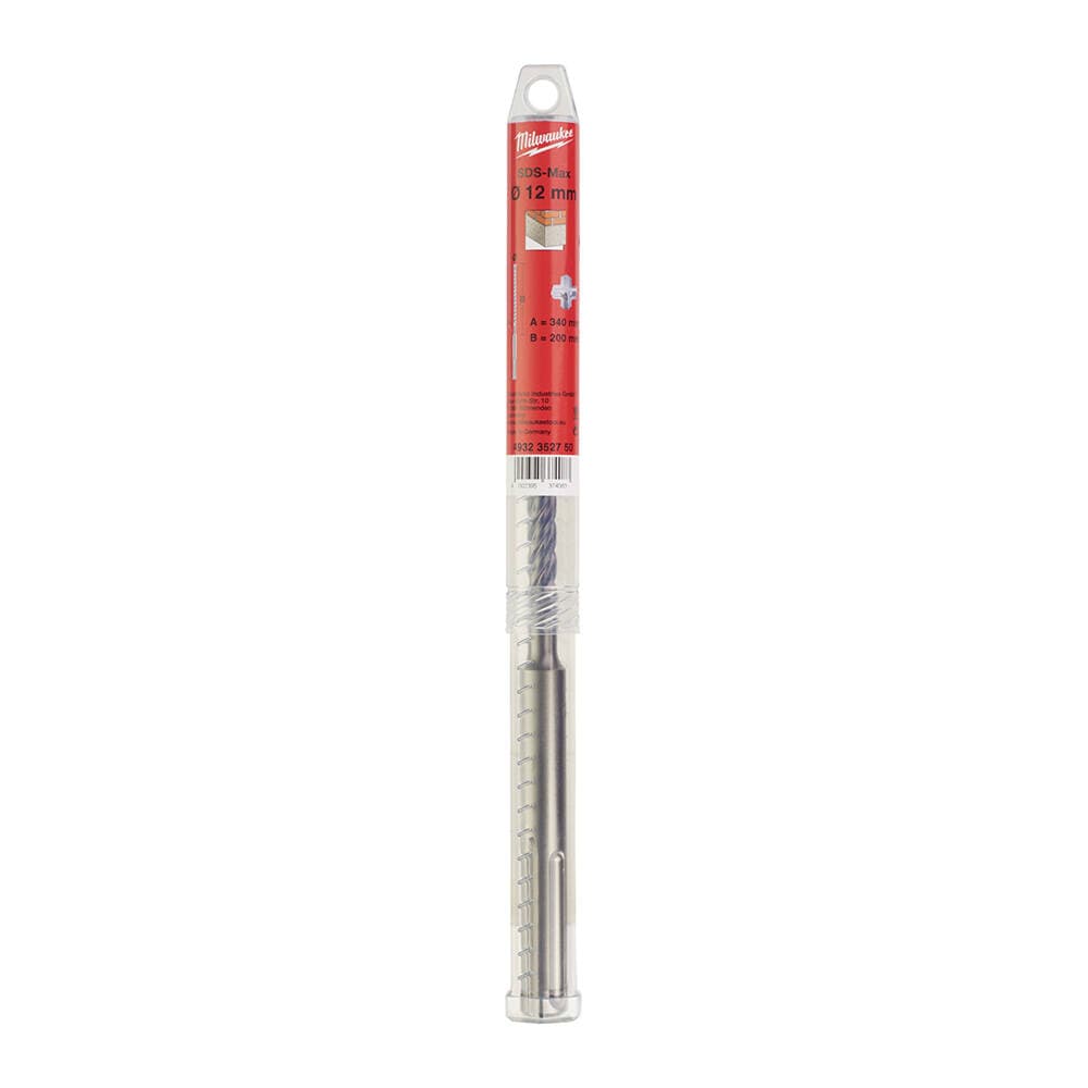 Milwaukee 12x340 mm SDS-Max Elmas Uçlu Matkap Ucu — görsel 1
