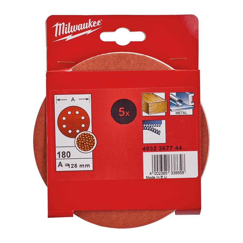 Milwaukee 180 Kum 125 mm Eksantrik Zımpara Tabanı - 5'li — görsel 1