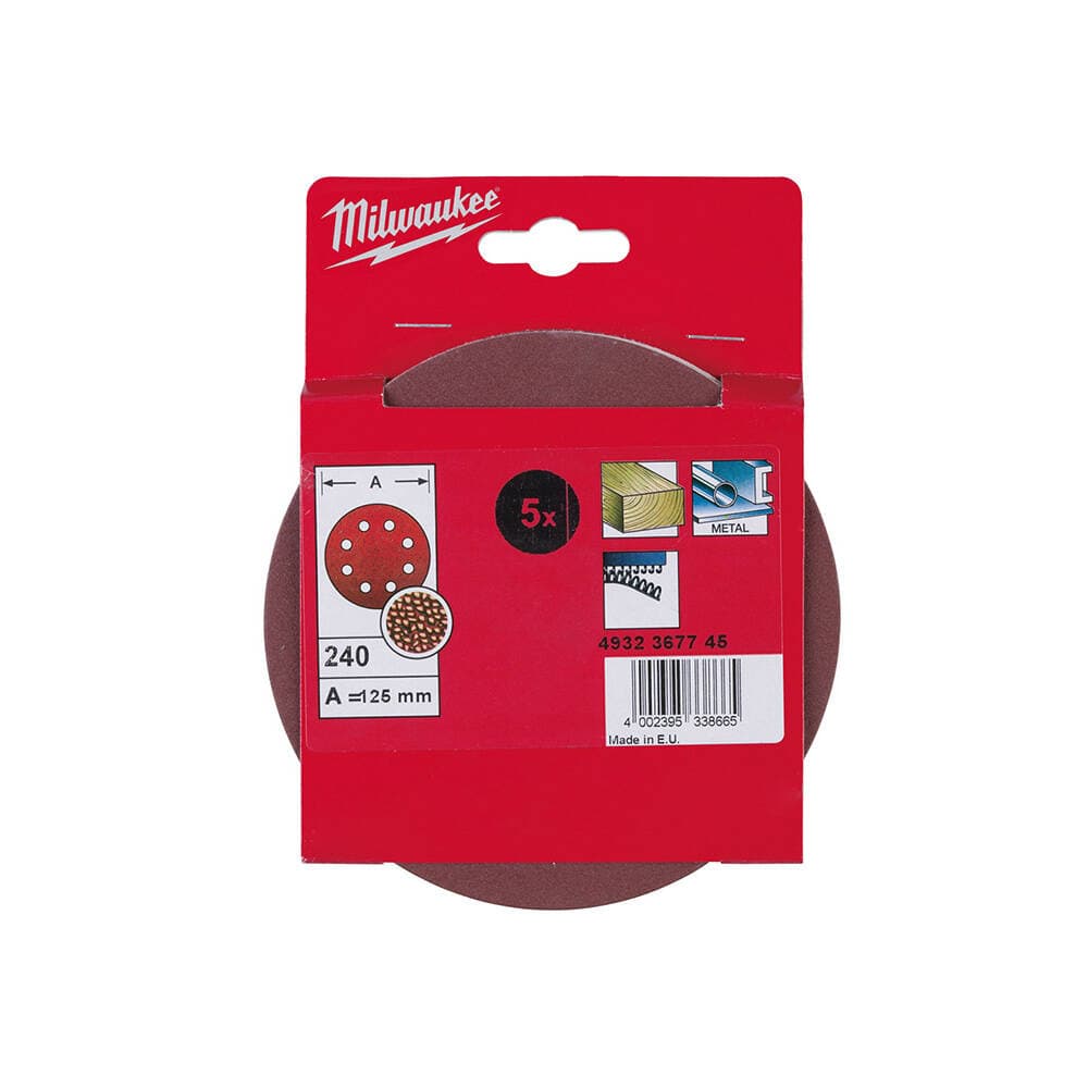 Milwaukee 240 Kum 125 mm Eksantrik Zımpara Tabanı - 5'li — görsel 1