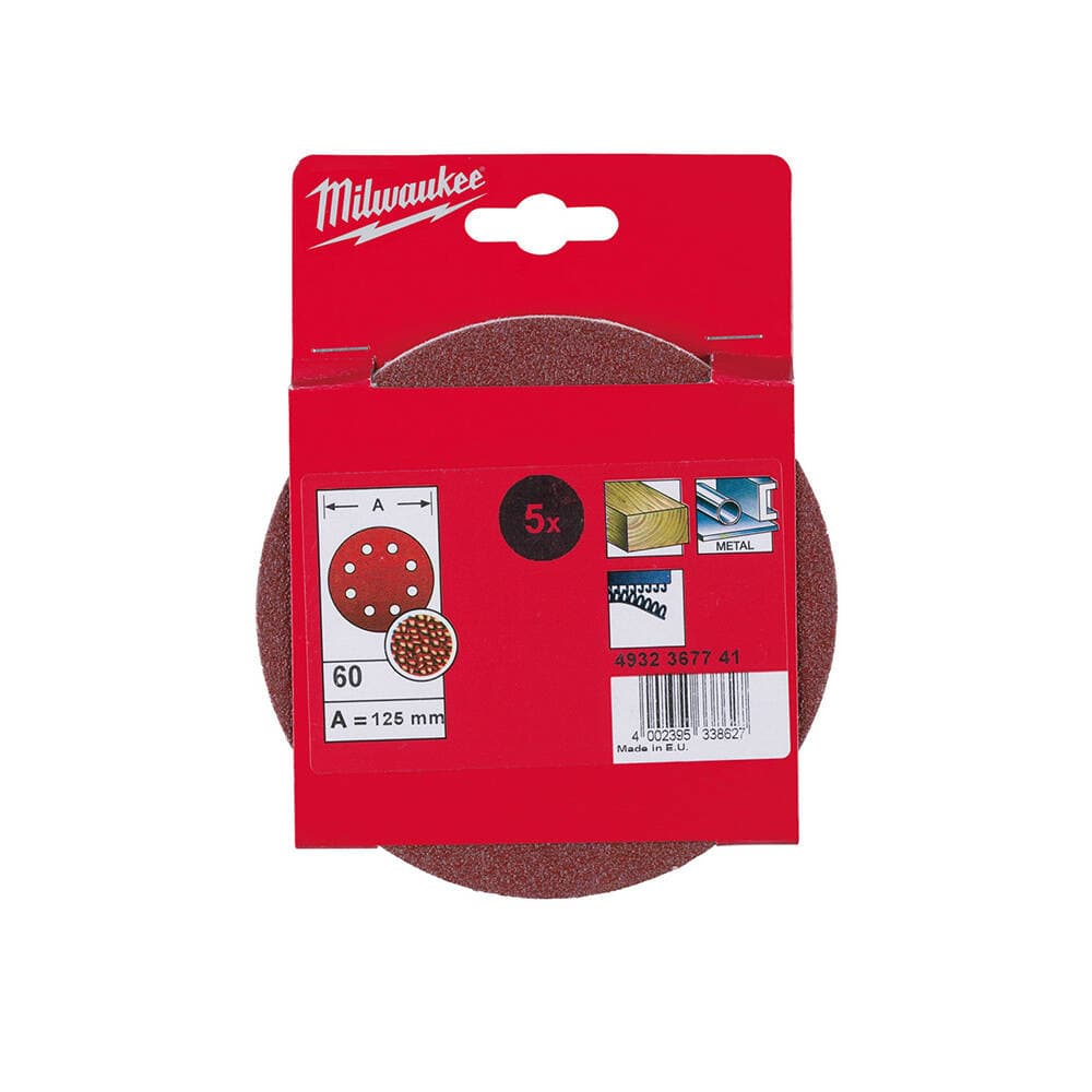 Milwaukee 60 Kum 125 mm Eksantrik Zımpara Tabanı - 5'li — görsel 1