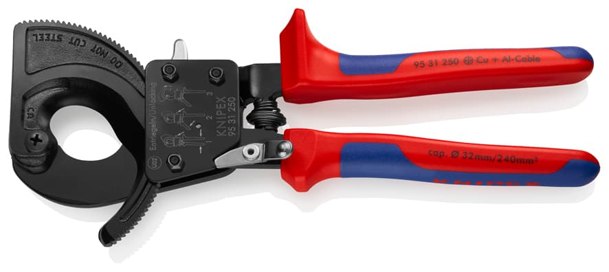 Knipex 9531250 Cırcır Mekanizmalı Kablo Makası 250 mm