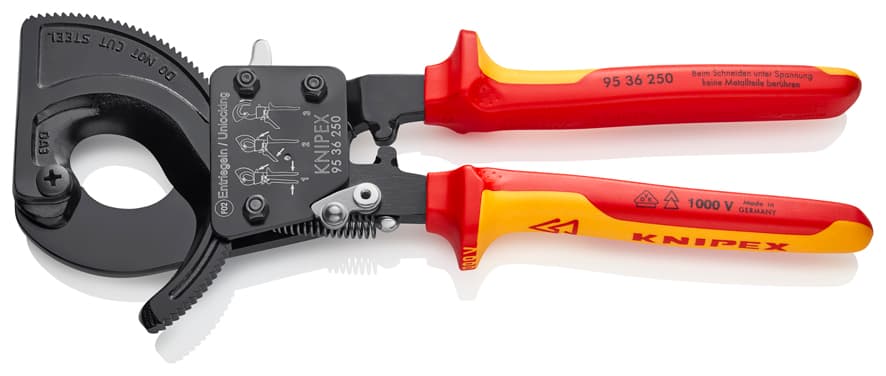 Knipex 9536250 Cırcır Mekanizmalı Kablo Makası 250 mm