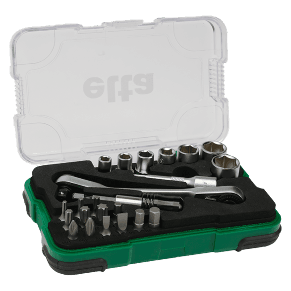 Elta 1/4” Cırcır Lokma Anahtar & Bits Set (23 parça, mm)