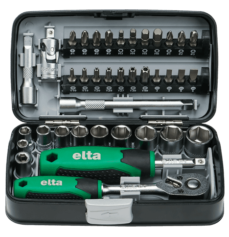 Elta 1/4” Cırcır Lokma Anahtar & Bits Set (38 parça, mm)