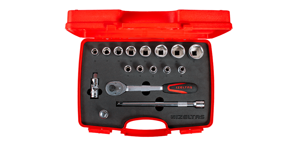 İzeltaş 1/2” Altı Köşe Lokma Anahtar Takımı (17 Parça, mm)