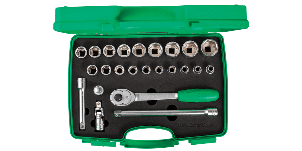Elta 1/2″ Socket Wrench Set 6 Points (24 pcs,mm)