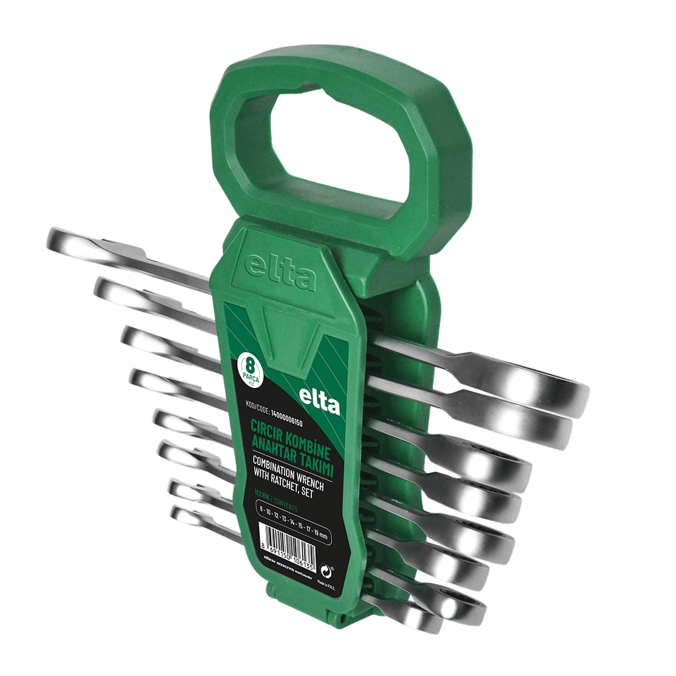 Elta Combination Wrench With Ratchet, Set (8 pcs, mm)