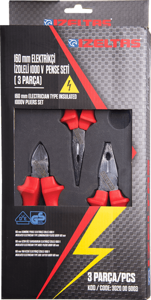 İzeltaş 1000V Insulated Electrician Set (3 Pcs) Insulated Electrician Type (3020 12 6160)
