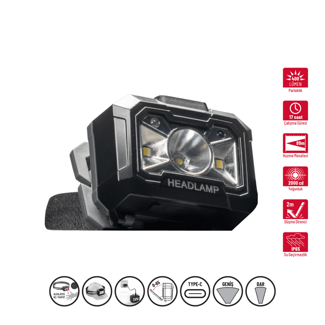 İzeltaş 400 LM Led Headlamp with Sensor
