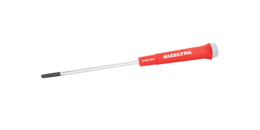İzeltaş Elektronikçi Tip (Klemens) Düz Uçlu Tornavida 2,5×60 mm
