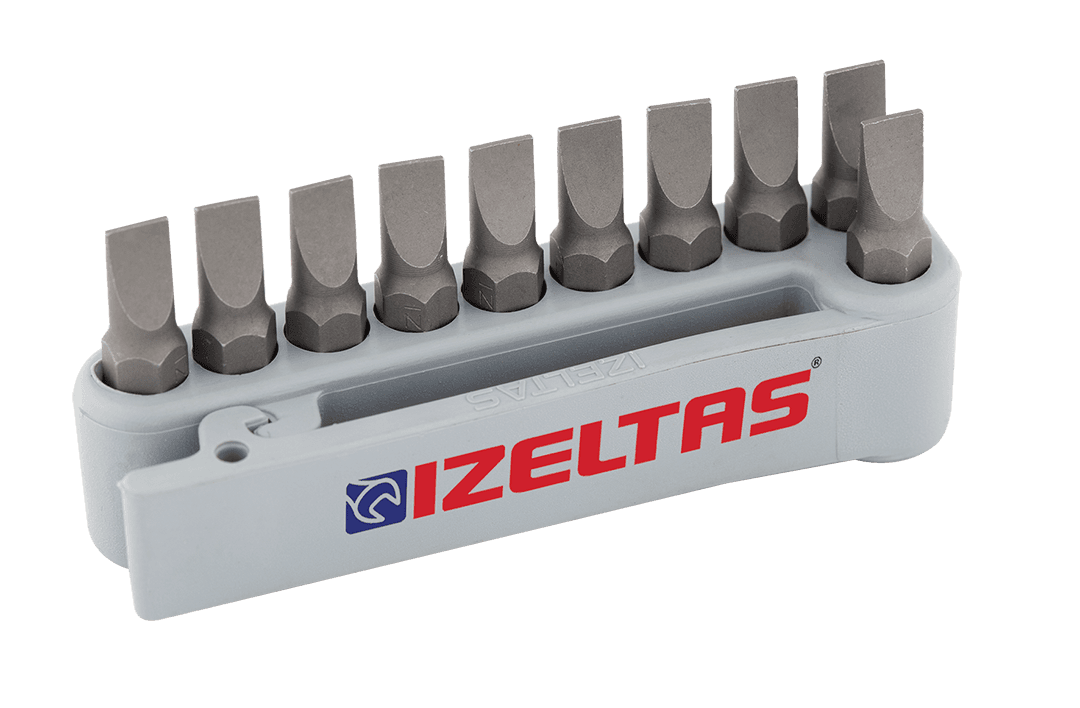 İzeltaş Düz Bits Uç Takım (10 Parça, 25 mm) 0.8×5.5 50