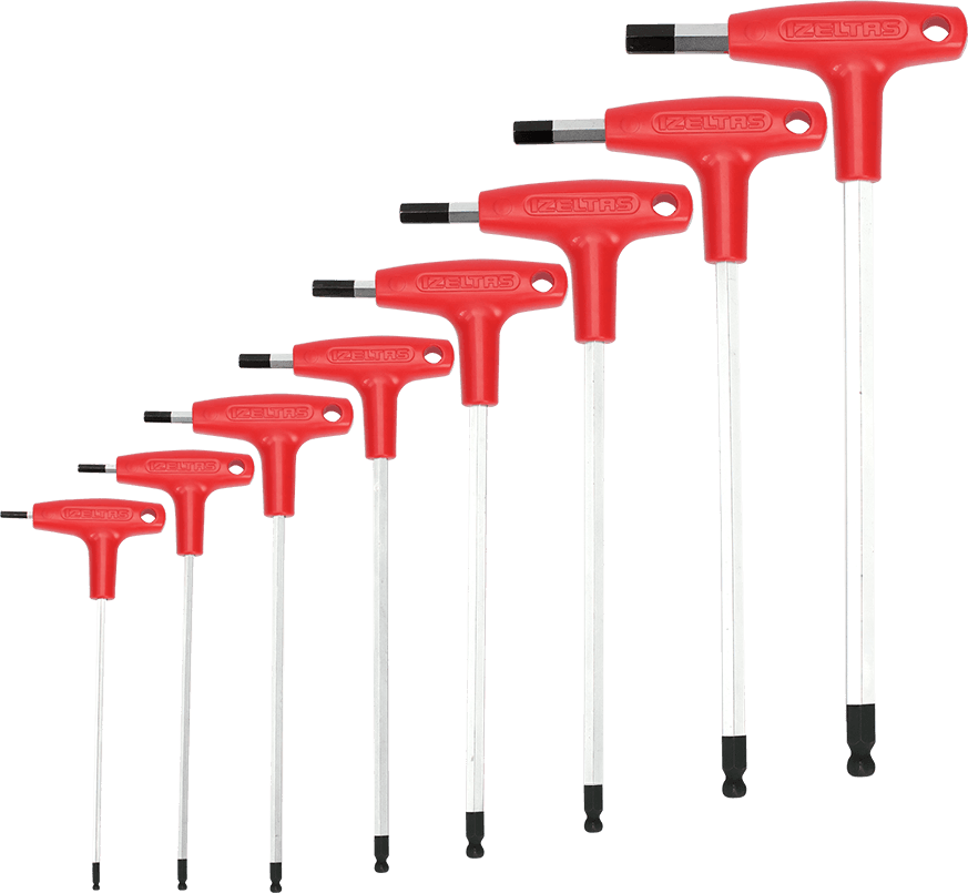 İzeltaş Hex Key Wrench T-Handle Ballpoint(8 Pcs, mm)