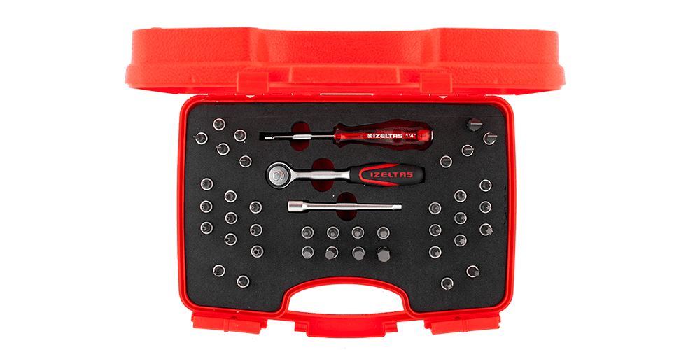 İzeltaş 1/4” Bit Socket Wrench Set 42 Pcs