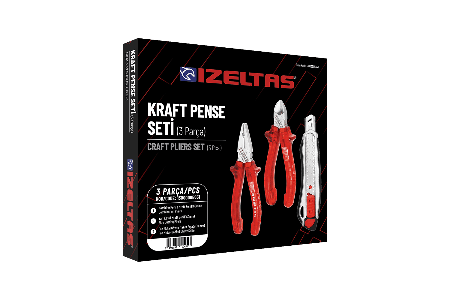 İzeltaş Craft Pliers Set (3 Pcs)