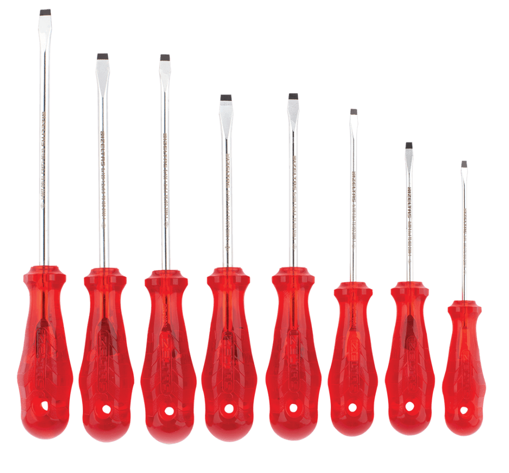 İzeltaş Screwdriver, Slotted, Kraft Set (8 Pcs)