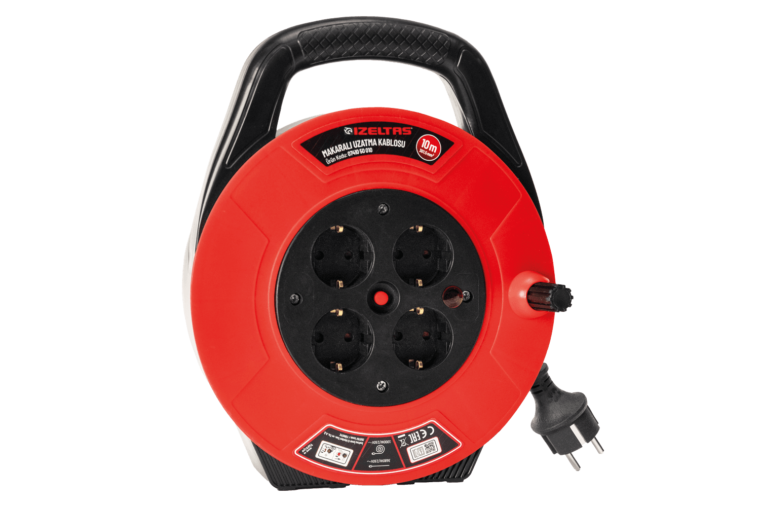İzeltaş Extension Cord Reel (With Handle) 10m