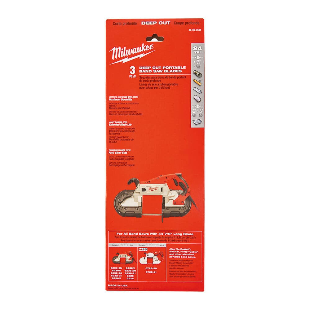 Milwaukee 1139.83 mm X 25 Tpi Testere M18 Cbs 125-3 Adet