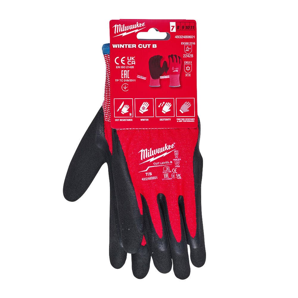 Milwaukee 2. Derece Kesik Korumalı Kışlık Nitril Eldiven - 7/S