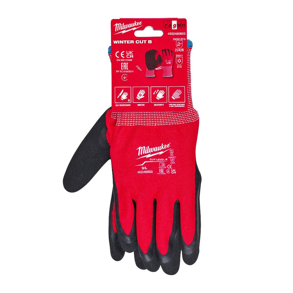 Milwaukee 2. Derece Kesik Korumalı Kışlık Nitril Eldiven - 9/L