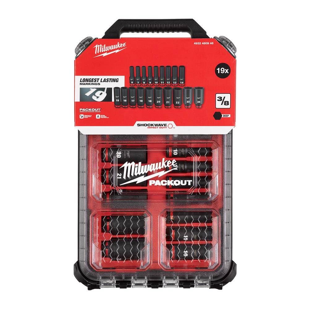 Milwaukee 19 Parça 3/8" Packout Darbeli Lokma Seti
