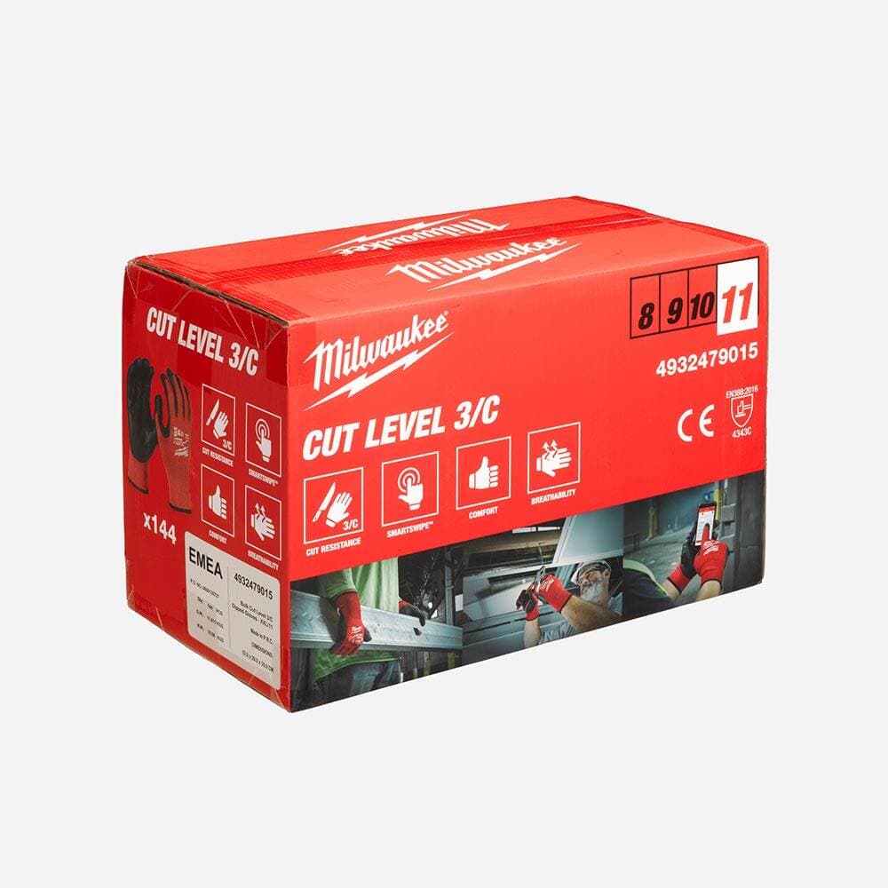 Milwaukee 3. Derece Kesik Korumalı Nitril Eldiven - 10/XXL - 144'lü