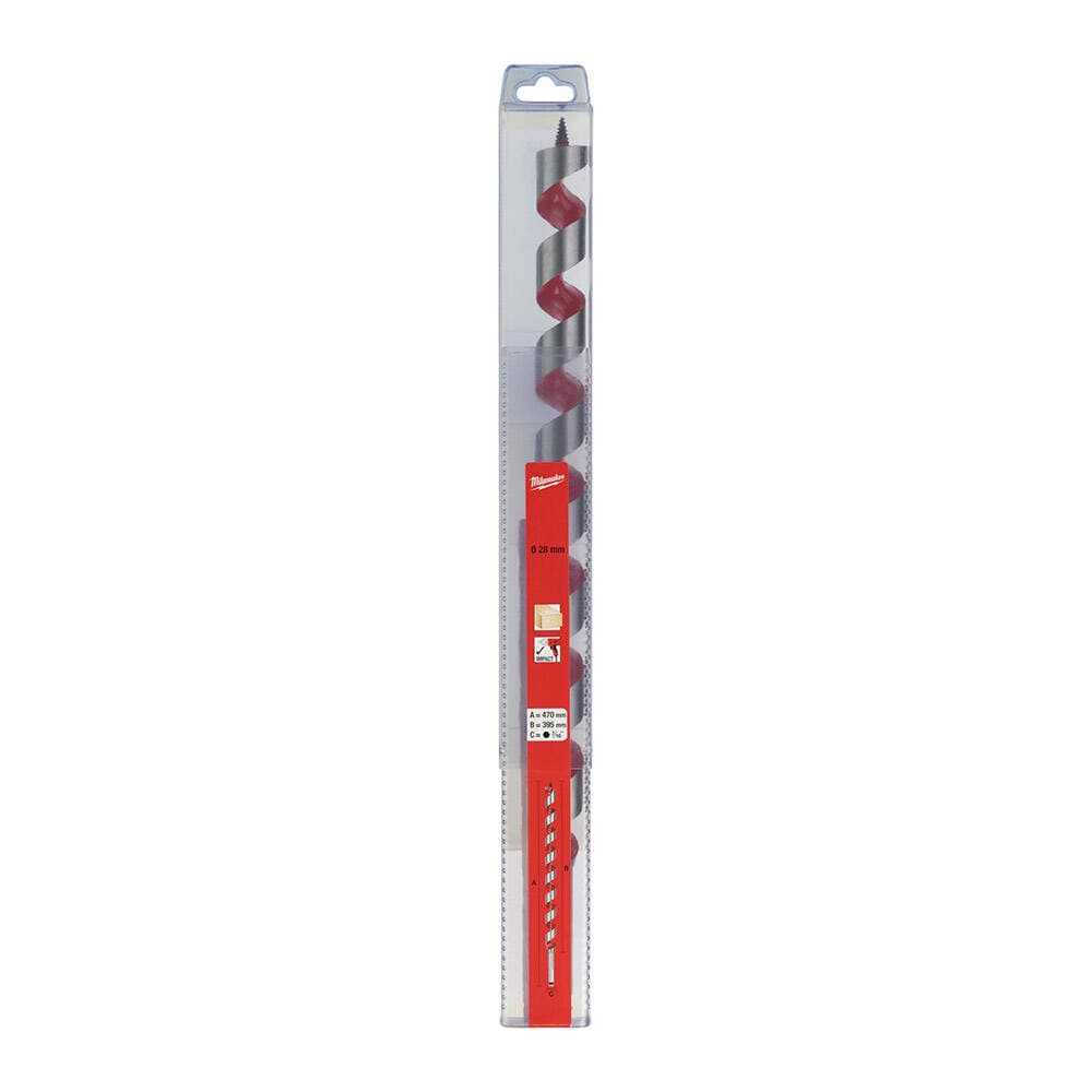 Milwaukee 28 mm x 477 mm Yılan Seri Darbeli Ahşap Matkap Ucu