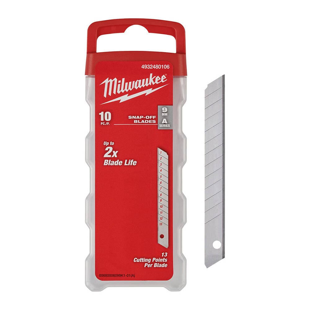 Milwaukee 9 mm Ayarlı Maket Bıçak Yedeği - 10'lu