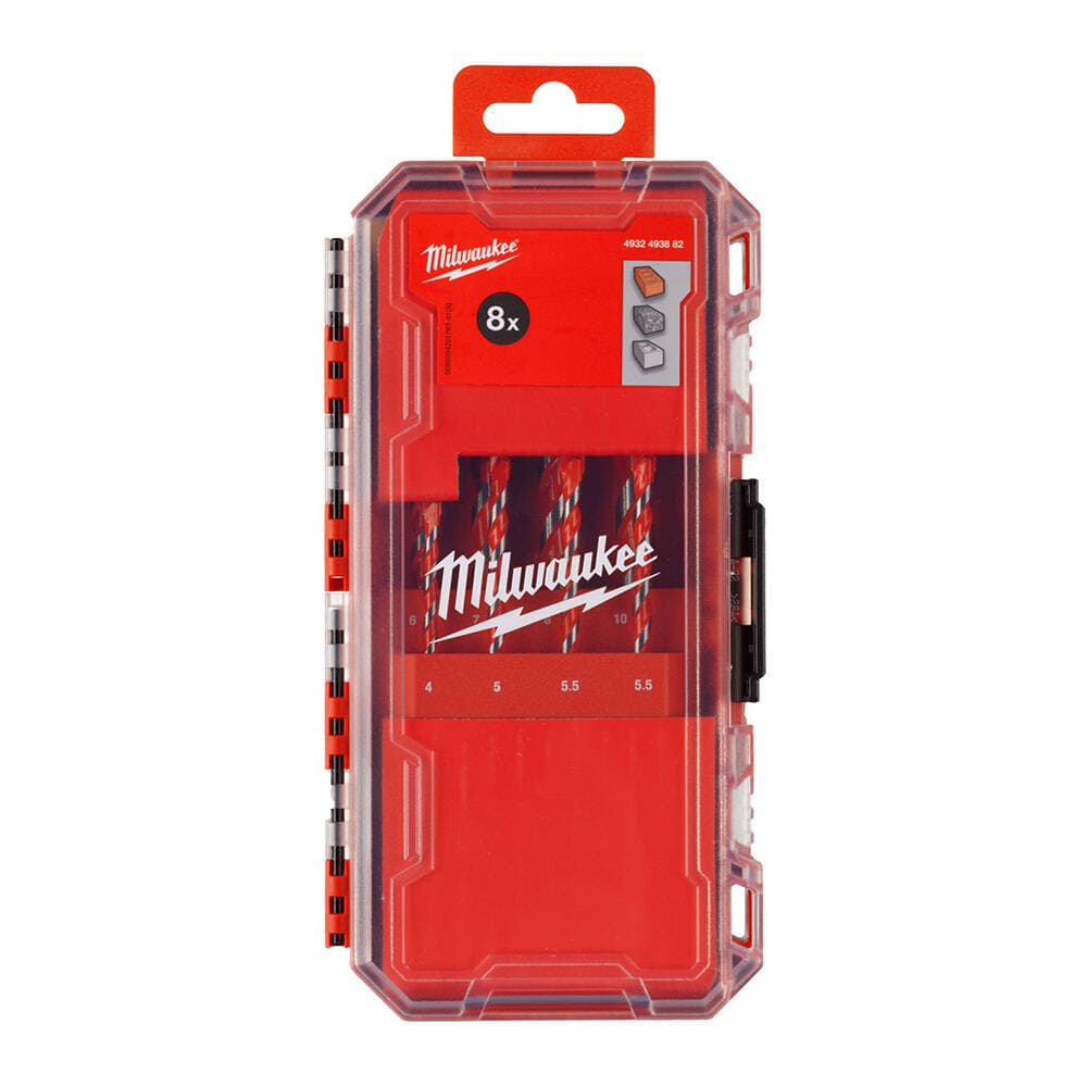 Milwaukee 8 Parça Beton Matkap Ucu Seti 5/5.5x2/6/7x100 mm, ⌀ 8 /10x150 mm