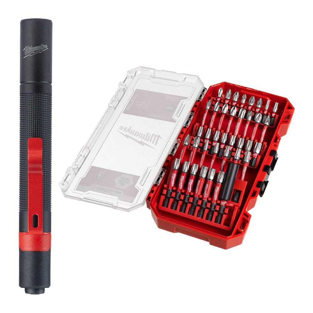 Milwaukee 39 Parça Shockwave Impact Duty Bits Uç Seti + LED Fener