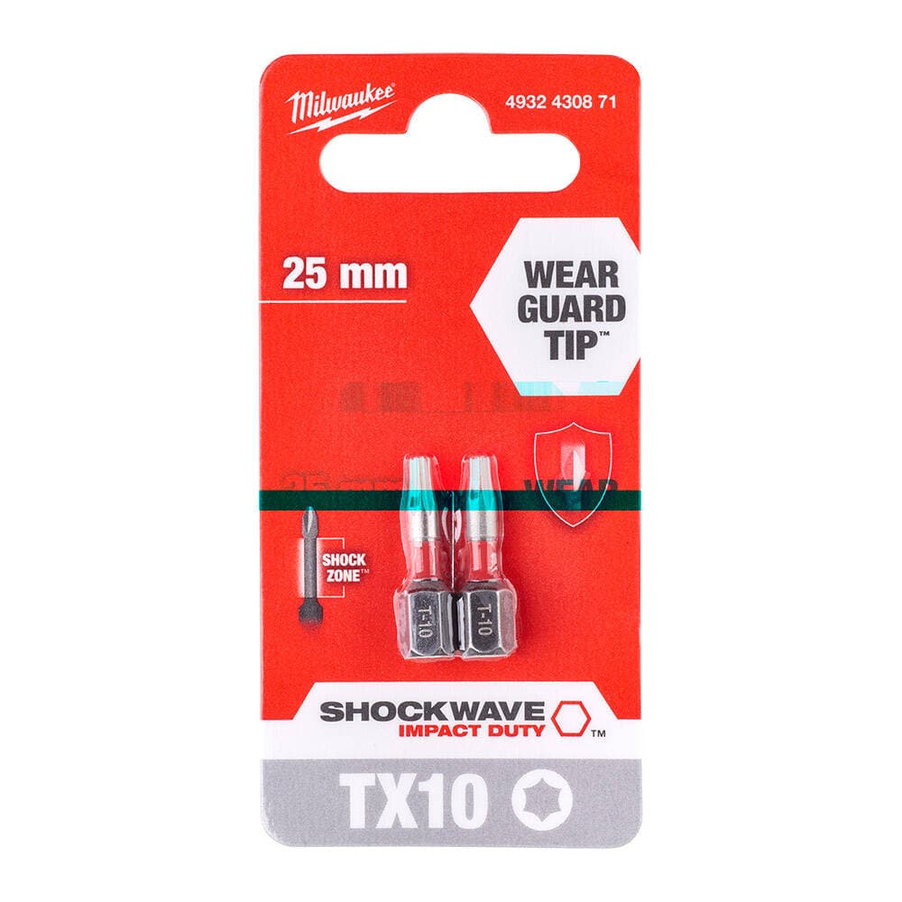 Milwaukee TX10 25 mm Shockwave Bits Uç - 2'li