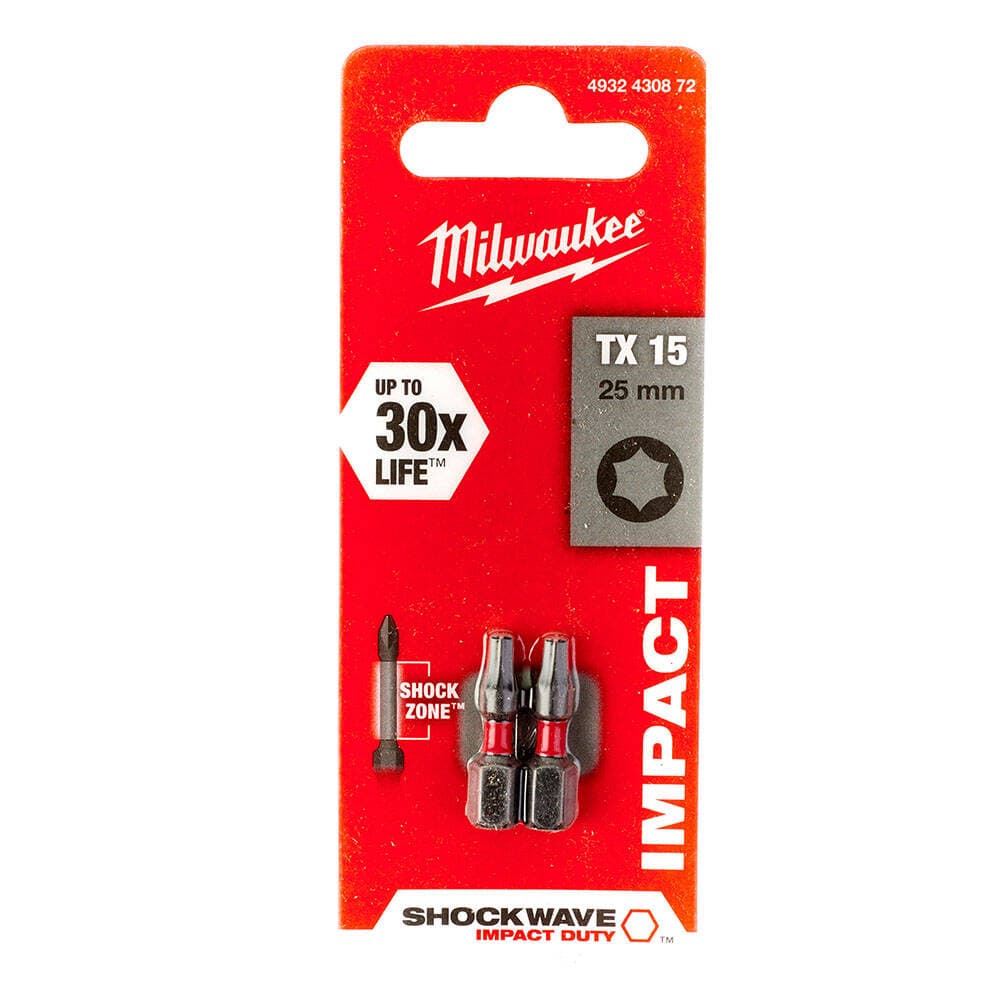 Milwaukee TX15 25 mm Shockwave Bits Uç - 2'li