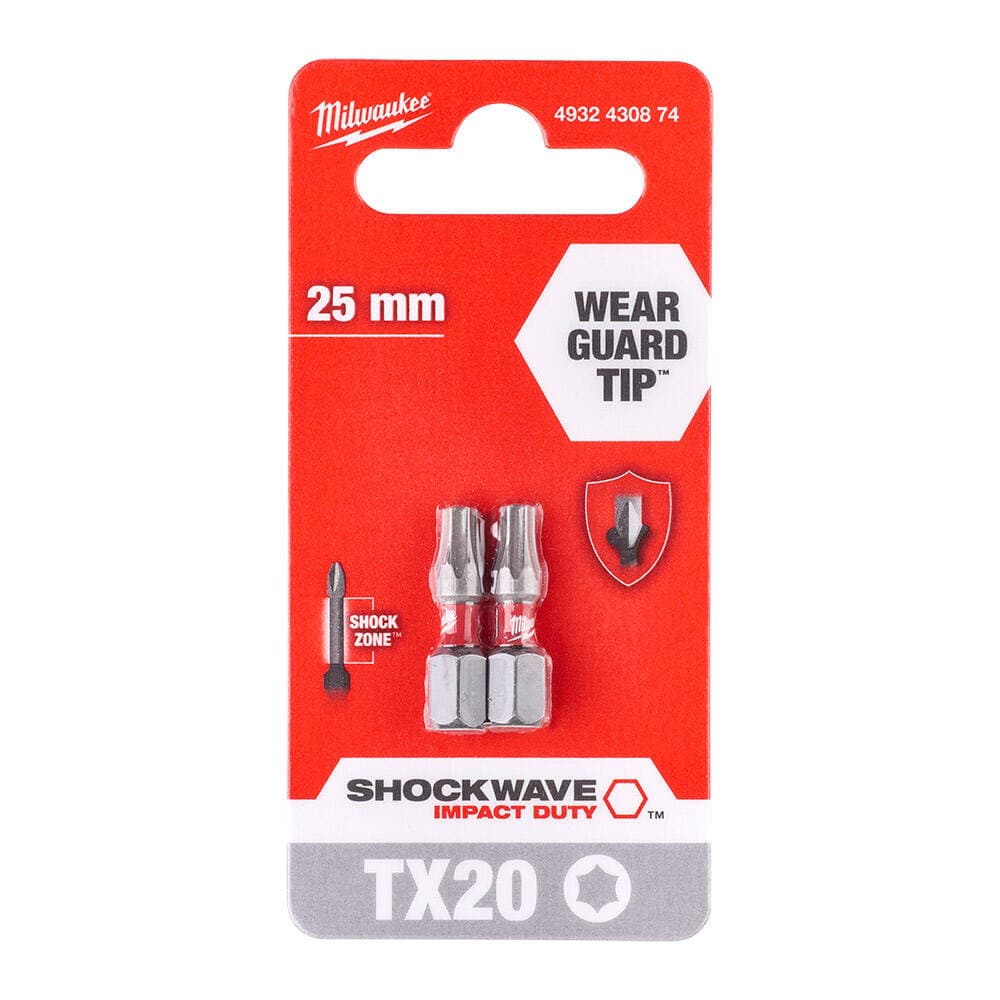 Milwaukee TX20 25 mm Shockwave Bits Uç - 2'li