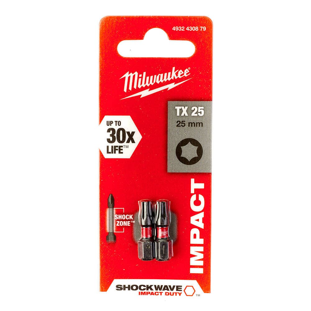 Milwaukee TX25 25 mm Shockwave Bits Uç - 2'li